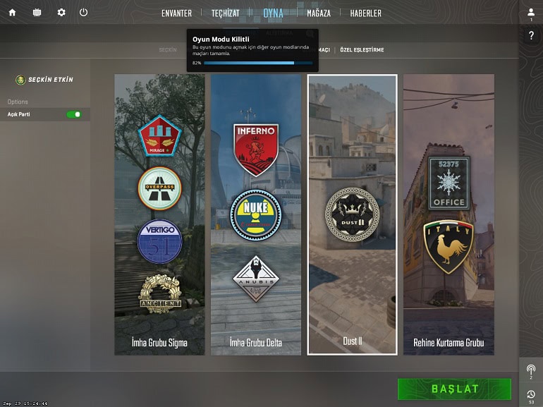 CS2 Seçkin oyun modu nasıl açılır