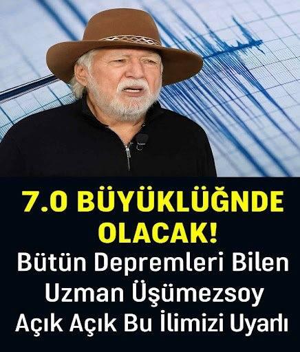 Üşümezsoy’dan Balıkesir Depremi ve İstanbul Açıklaması